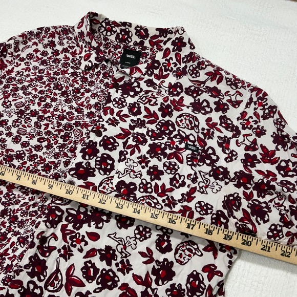 Vans Mens Short Sleeve Button Up Shirt Classic‎ Fit All Over Floral Print Large - Picture 6 of 8